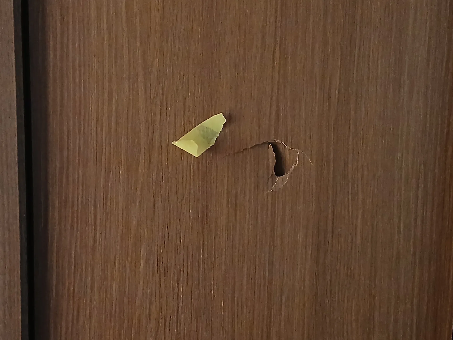 建具(室内扉)陥没穴補修